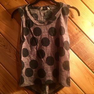 Miss Selfridge grey polka dot tank top
